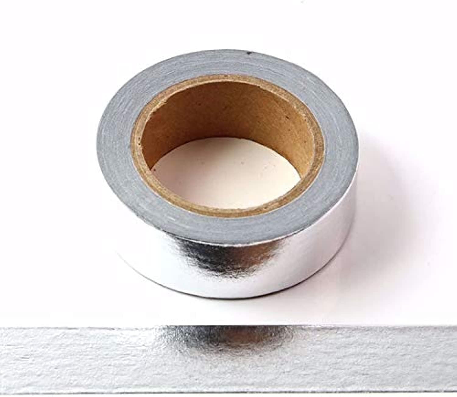 Washi-klebeband – 1 Rolle – Papier – Dekorativ – Scrapbooking – 15 Mm X 10 M – Silber