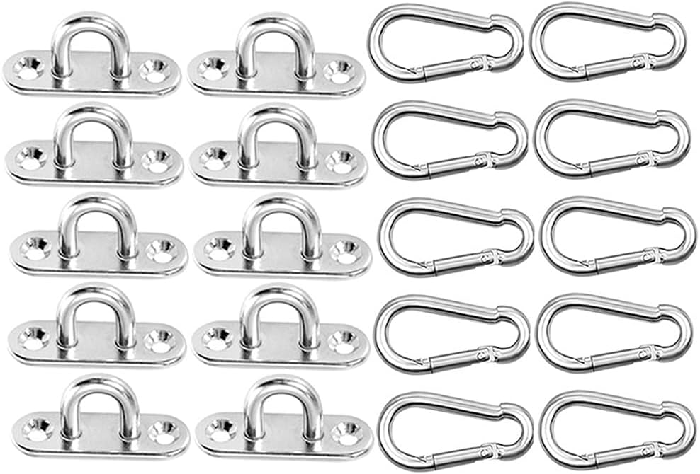 Ösenplatte – 10 Stück – Edelstahl 304 – 40 Kg Wandanker – Für Camping Und Sport – Silber 45 X 15 Mm