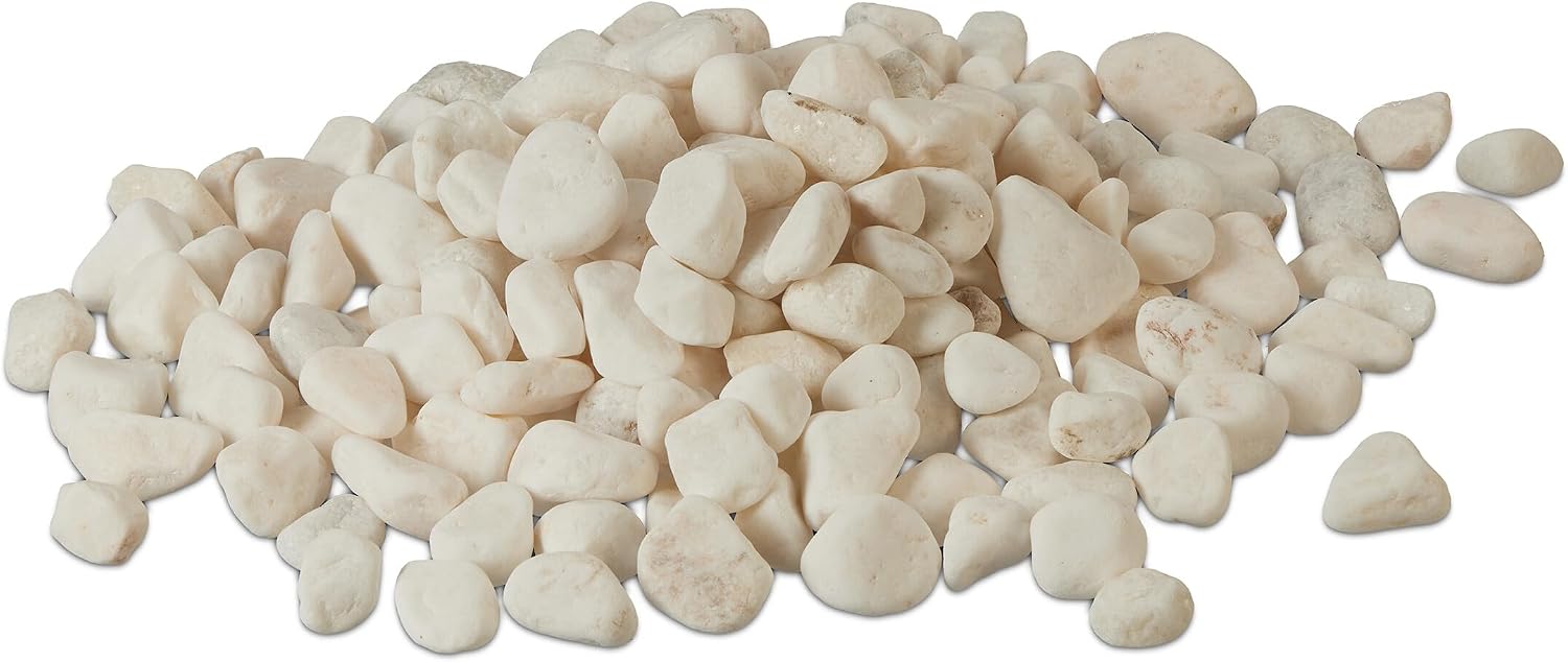 Weißer Marmorkies 5 Kg – 15–25 Mm Für Gartenbeete, Blumentöpfe Und Grabdekoration