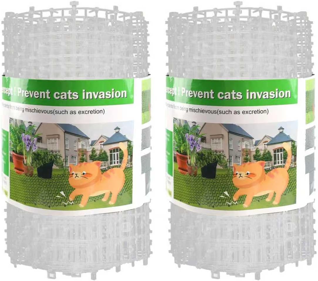 Weiße Katzenabwehrmatte 2 X 0,3 M, 2er-pack – Weiches Spikegitter Für Den Garten – Sicherer Schutz Für Pflanzen Und Gartenmöbel
