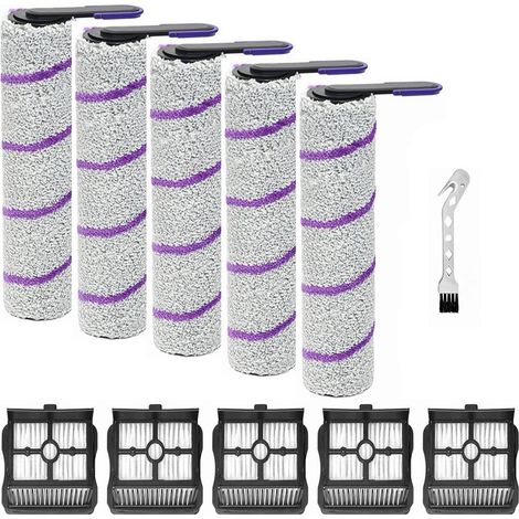 Ersatz-walzenbürste Für Rowenta X-clean 10, Narwal S20 Pro Nass- Und Trockensauger-zubehör, 5 Bürstenwalzen + 5 Filter + Reinigungsbürste
