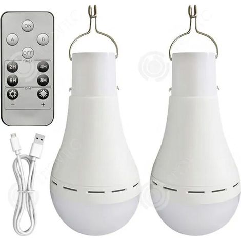 12-watt-akku-glühbirne Mit Fernbedienung, Wasserdicht Nach Ip65 Und Tragbar, Ideal Für Camping.