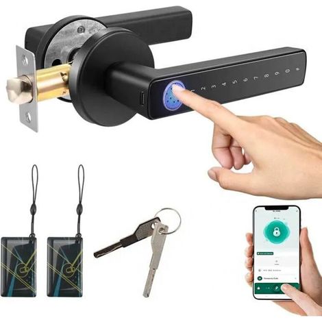 Intelligentes Türschloss – 6-in-1-biometrieschloss, Intelligentes Türschloss Für Türstärken Von 30–55 Mm