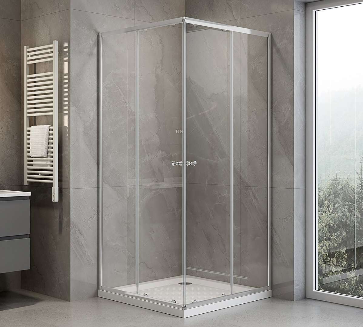 Aqualine Agga - Duschkabine 70x70 Cm, Klarglas/chrom Hlf707y