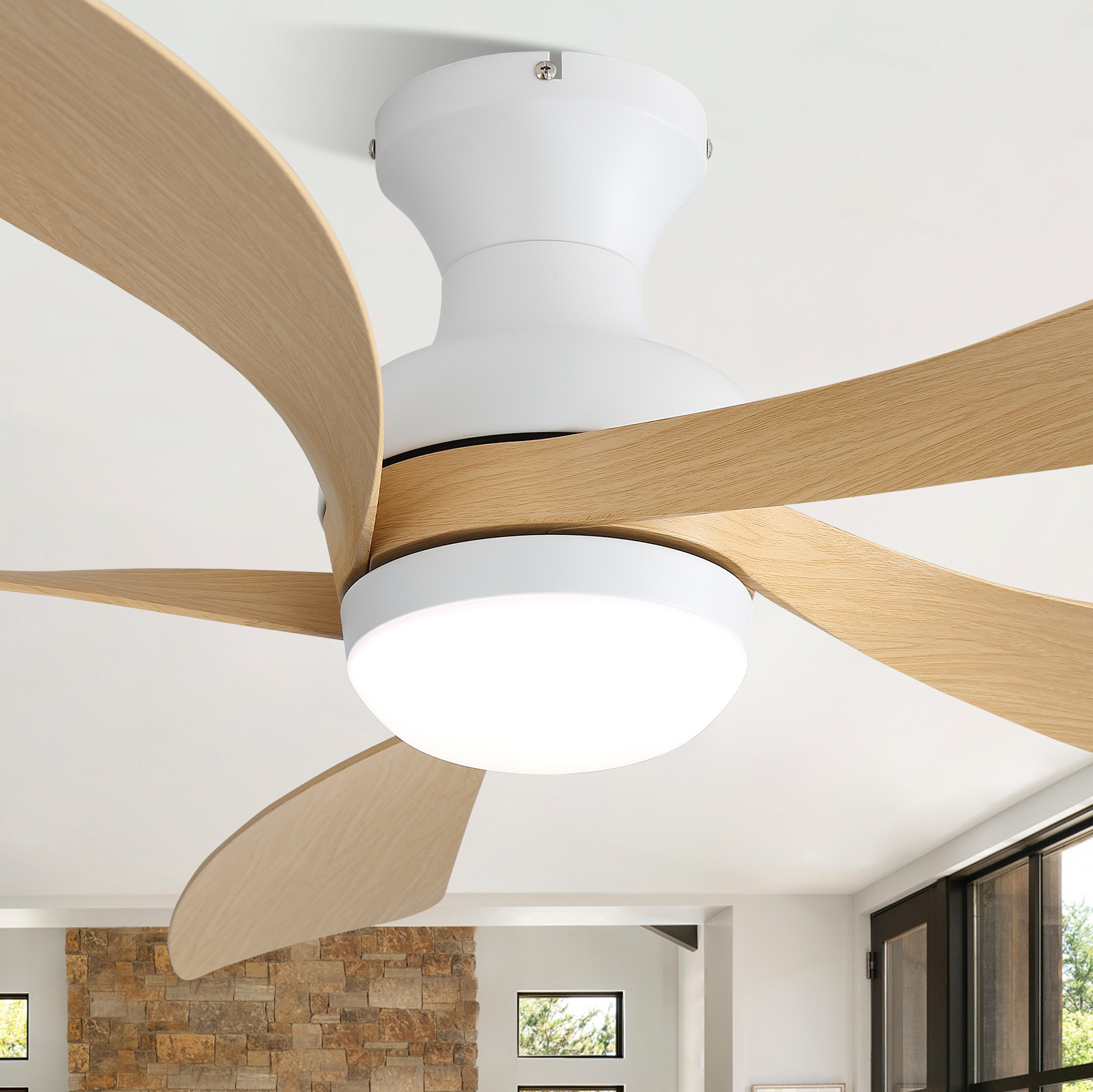 Ventilator Deckenventilator 132 Cm Mit Dimmbarer Led, Fernbedienung, 6 Stufen, Leisem Dc-motor Und Vor-/rücklauf