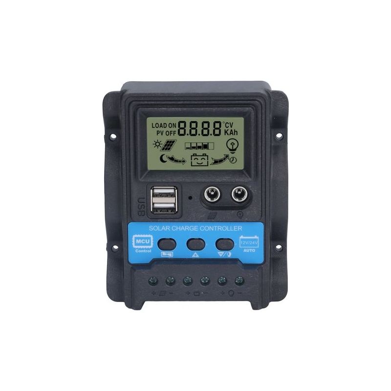 Solar-laderegler Mit Lcd-bildschirm, Zwei 5v Usb-ausgängen, 20a Pwm-laderegler, 260w (12v), 520w (24v).