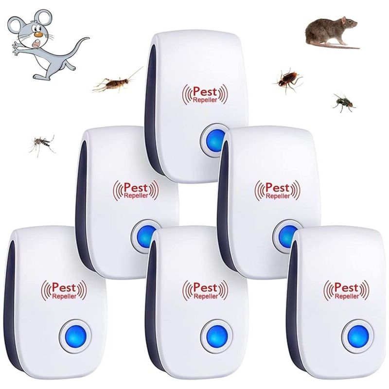 6er-pack Ultraschall-insektenabwehrgeräte Für Den Innenbereich Zur Bekämpfung Von Mücken, Mäusen, Kakerlaken, Nagetieren, Ameisen, Spinnen Und Anderen Insekten.