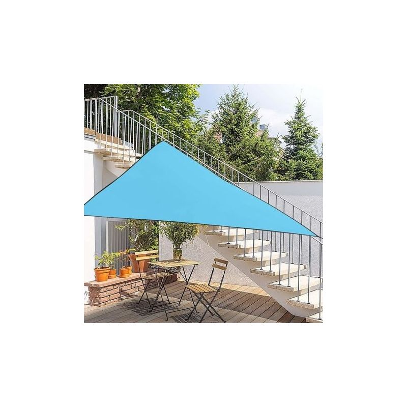 Dreieckiges Sonnensegel, Blau, Uv-schutz, Geeignet Für Terrasse, Garten, Hof, Veranda, Pavillon, Hinterhof, Rasen, Outdoor-aktivitäten (3x3x3m, Blau)