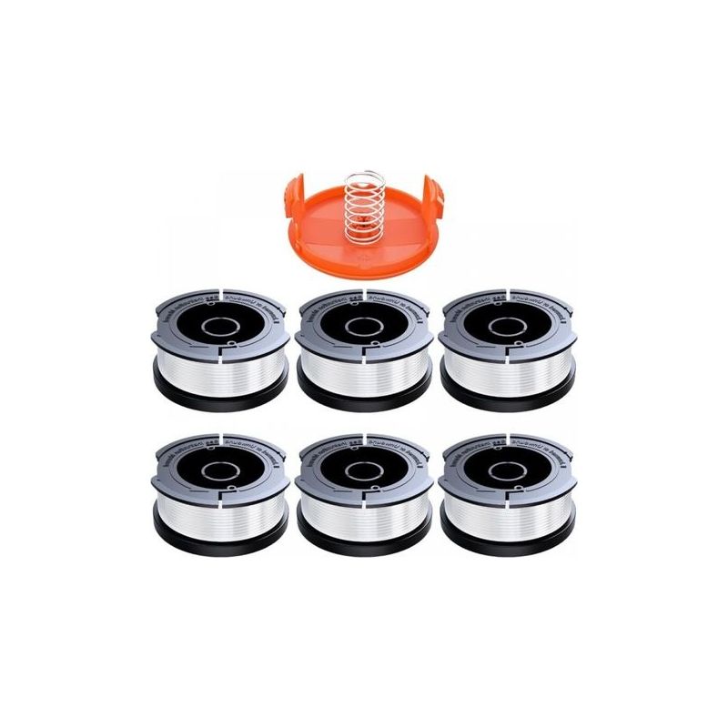 Packung Mit 6 Spulen 1,65 Mm Freischneiderfaden – 9 M Nylon-polyamid – Automatisches Zuführungssystem – Kompatibel Mit Black & Decker