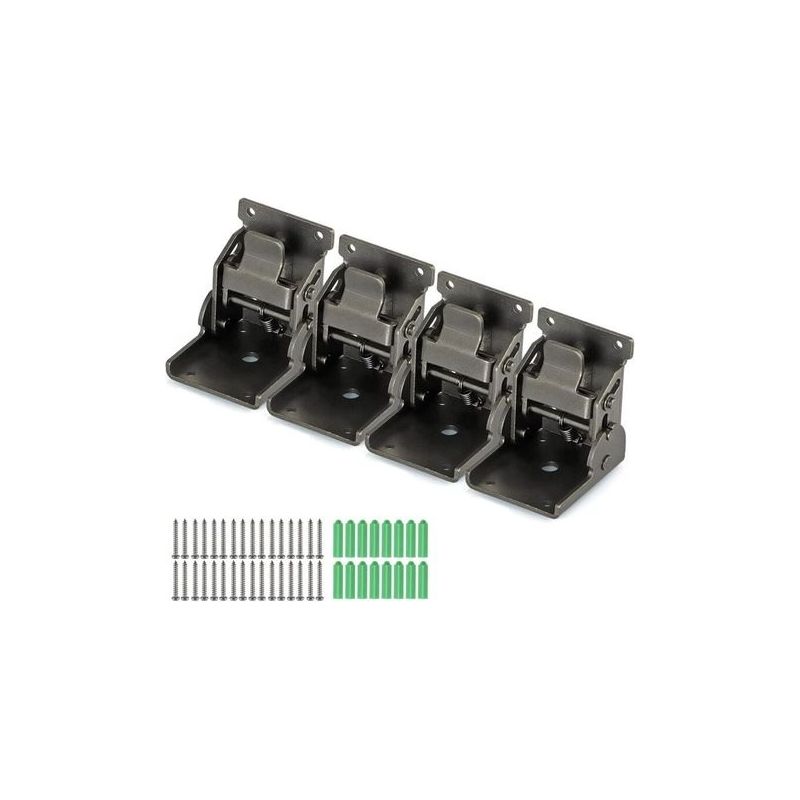 Hochleistungs-klappwinkel, 90-grad-selbstverriegelungsscharniere Für Tischbeine Und Wandregale, Je 150 Kg Tragkraft, 4er-pack (gunblack)
