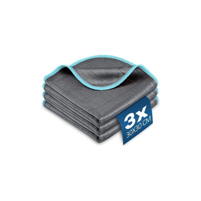 400 G/m² Mikrofasertuch Mit Carbon-effekt, Schmutzabweisend, Saugfähig Und Polierend, Ideal Zum Reinigen Von Glas, Fenstern, Gläsern, Geschirr, Küche, Haushalt Und Auto, Wiederverwendbar Und Waschbar.