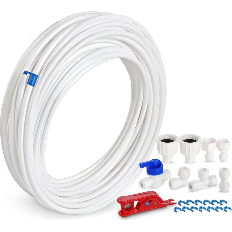 15 M Universal-kühlschrank-wasserzulaufschlauch-set, Wasserzulaufrohr Mit Anschluss Für Samsung Zweitürer-kühlschränke Im Europäischen Stil, 6,35 Mm 1/4" Wasserrohr.