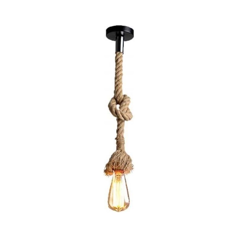 Industrielle Pendelleuchte, 100 Cm, Aus Hanfseil, Ideal Für Esszimmer, Flure, Restaurants, Bars Und Cafés.