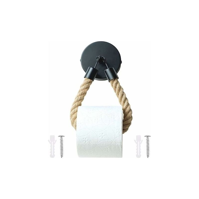 Vintage-wand-toilettenpapierhalter Aus Seil, Toilettenpapierrollenhalter, Selbstklebender Toilettenpapierhalter Aus Hanfseil, Handtuchseil Für Bad Und Küche