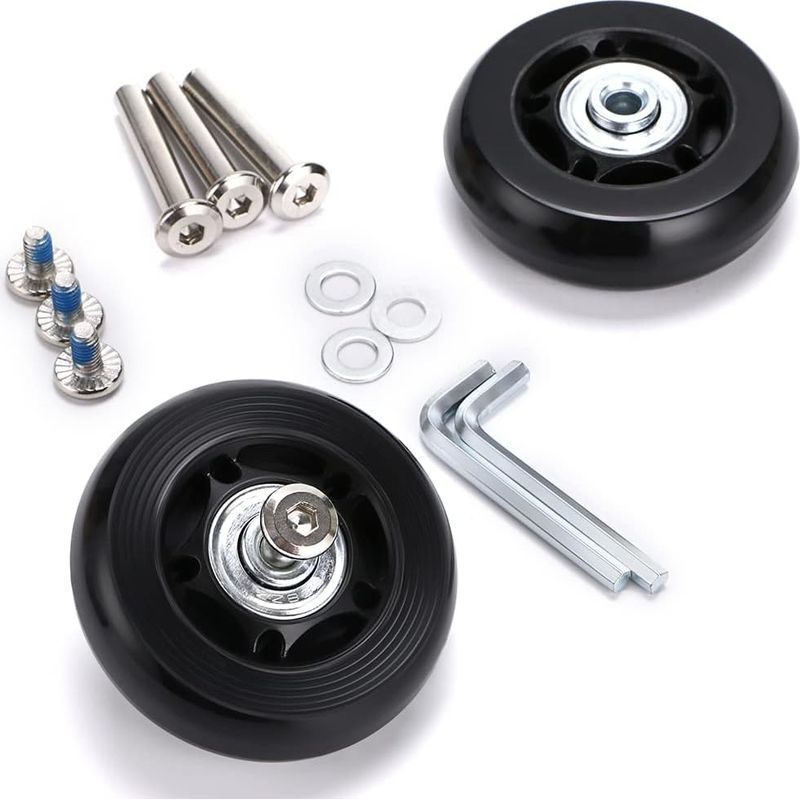 Set Mit 2 Ersatz-radlagern Für Koffer (60 X 18 Mm), Schwarz