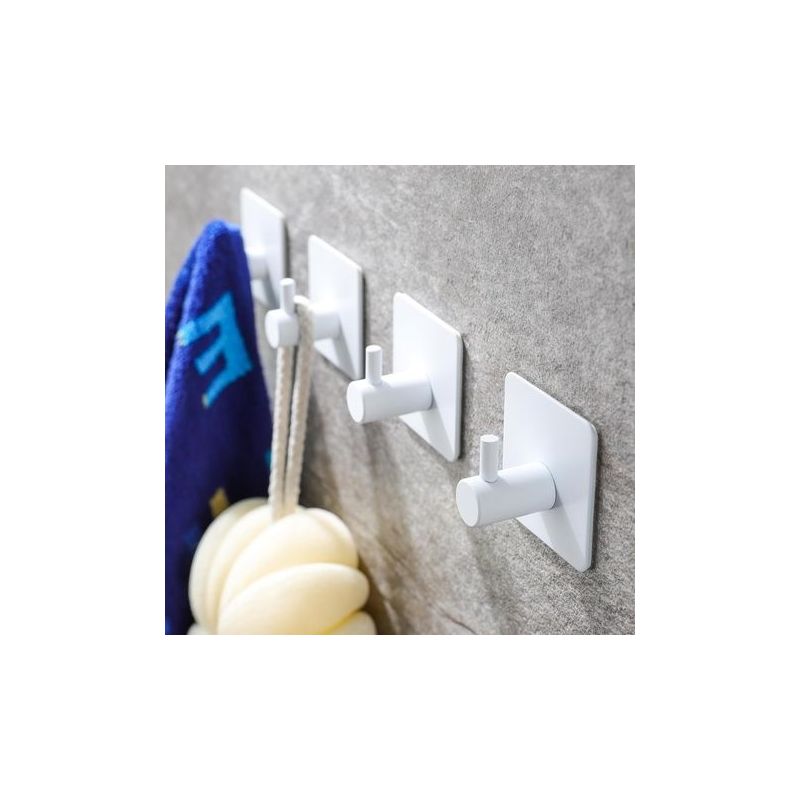 Klebehaken – Handtuchhaken, Stabile Wandhaken Zum Aufhängen Von Bademänteln/mänteln In Bad Und Schlafzimmer, Edelstahl Sus-304, Weiß, 4er-pack