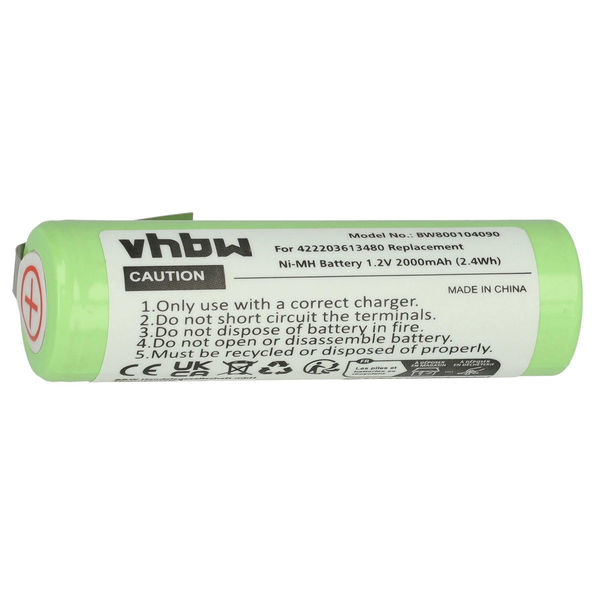 Vhbw Akku Kompatibel Mit Norelco T960, Hqg265, Hqg 265, T900 Rasierer (2000 Mah, 1,2 V, Nimh)