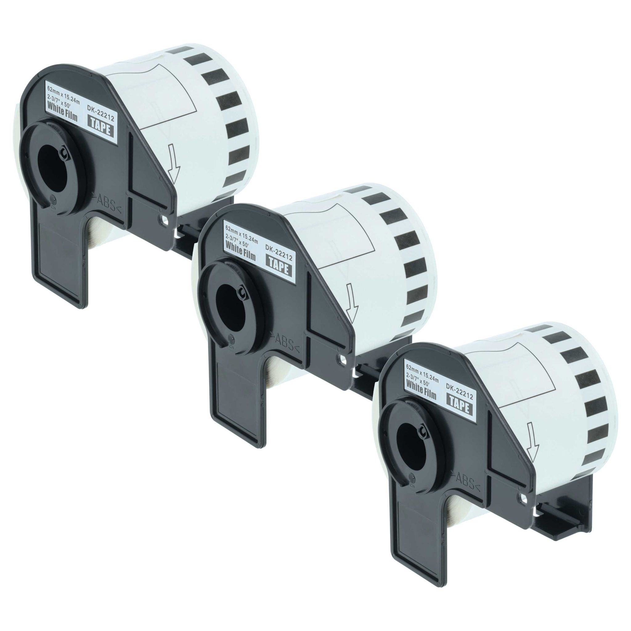 Vhbw - 3x Etiketten-rolle Mit Halter 62mm X 15,24m (1 Etikette) Kompatibel Mit Brother P-touch Ql-1050, Ql-1050n, Ql-1060, Ql-1060n, Ql-500, Ql-500a Etiketten-drucker