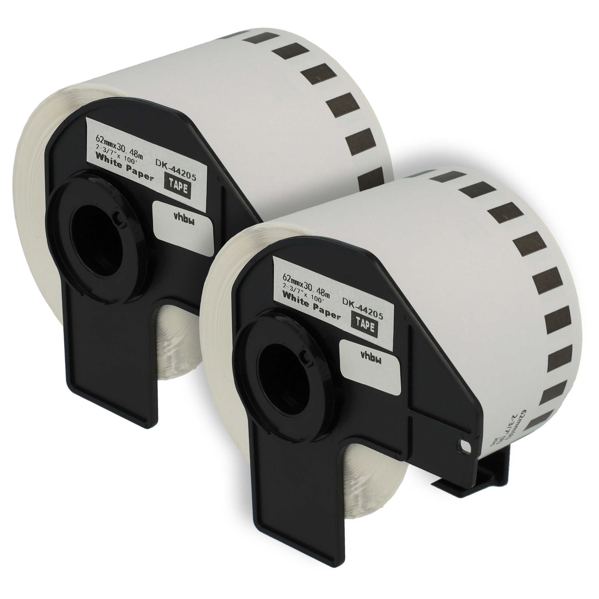 Vhbw - 2x Etiketten-rolle Mit Halter 62mm X 30,48m (1 Etikette) Kompatibel Mit Brother Pt Ql-1050 Etiketten-drucker - Premium, Wiederablösbar