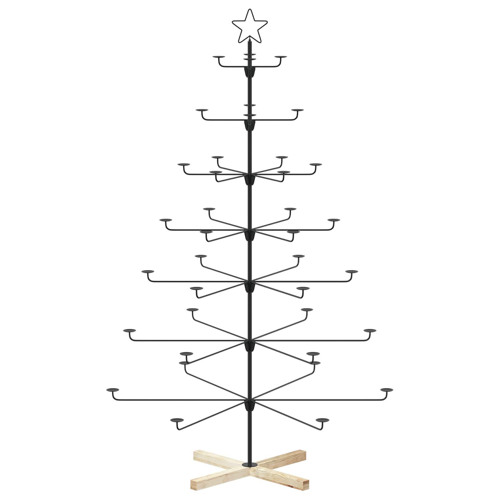 Metall-weihnachtsbaum Mit Halter Kuopio 180 Cm Stahl Schwarz Vidaxl
