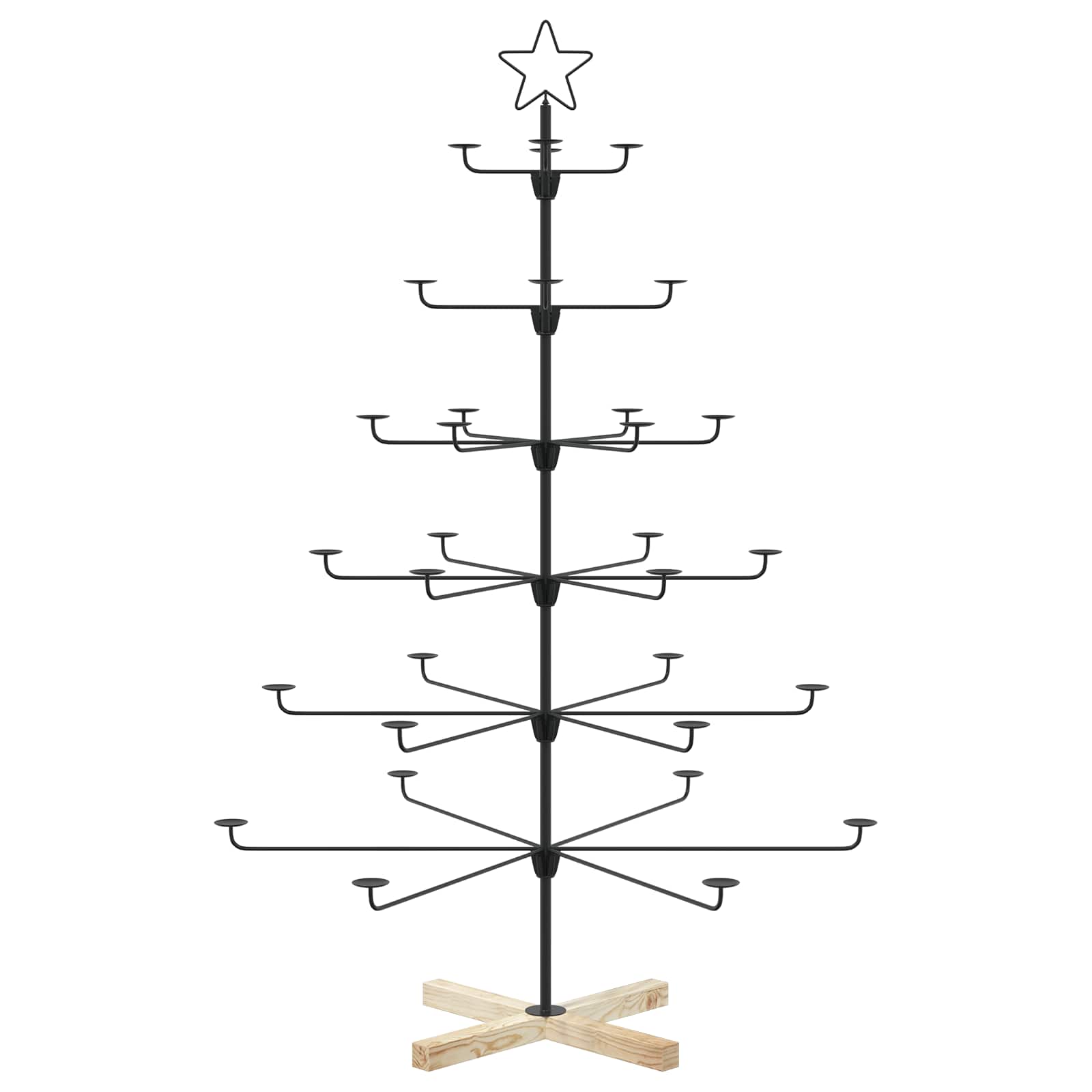 Metall-weihnachtsbaum Mit Halter Kuopio 150 Cm Stahl Schwarz Vidaxl