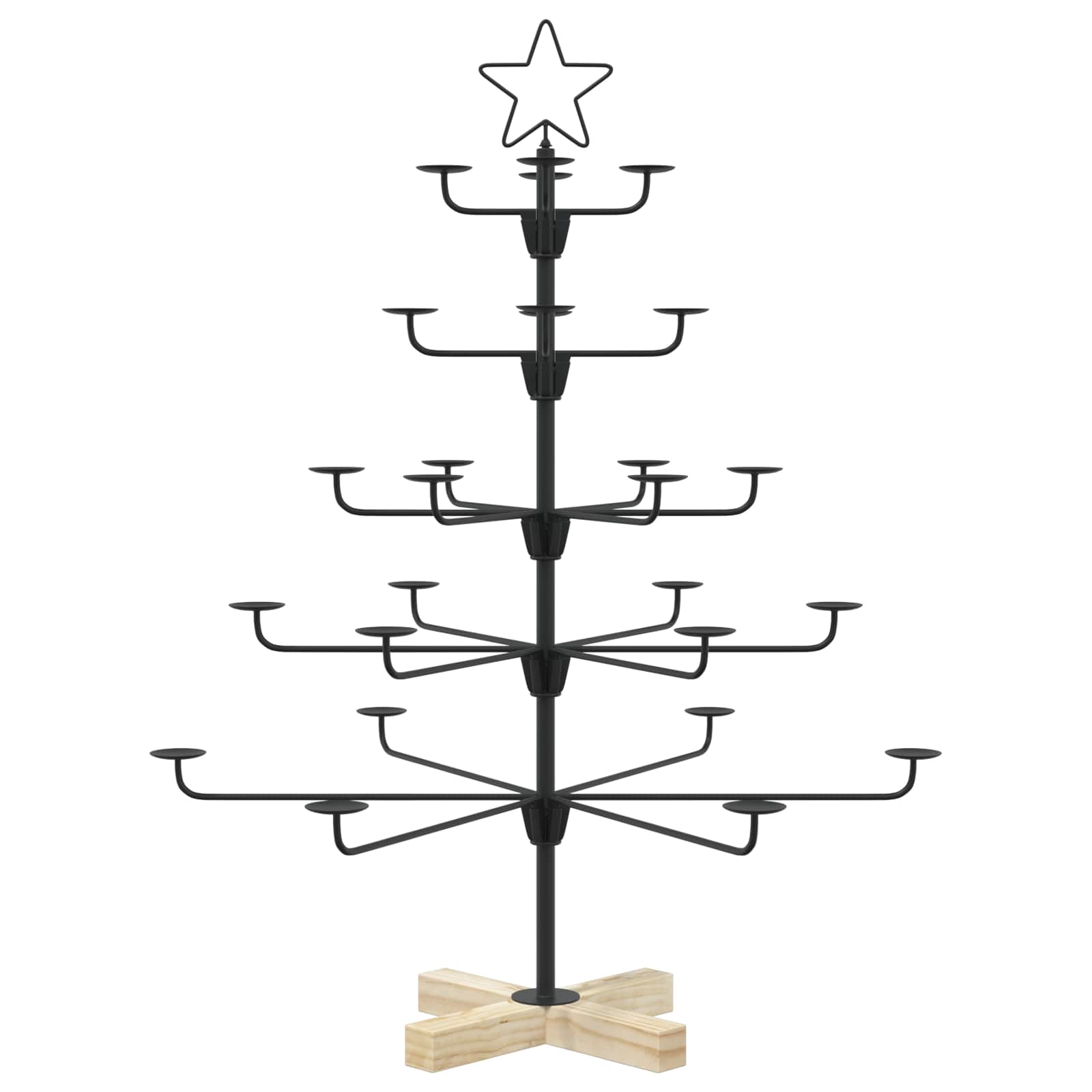 Metall-weihnachtsbaum Mit Halter Kuopio 90 Cm Stahl Schwarz Vidaxl