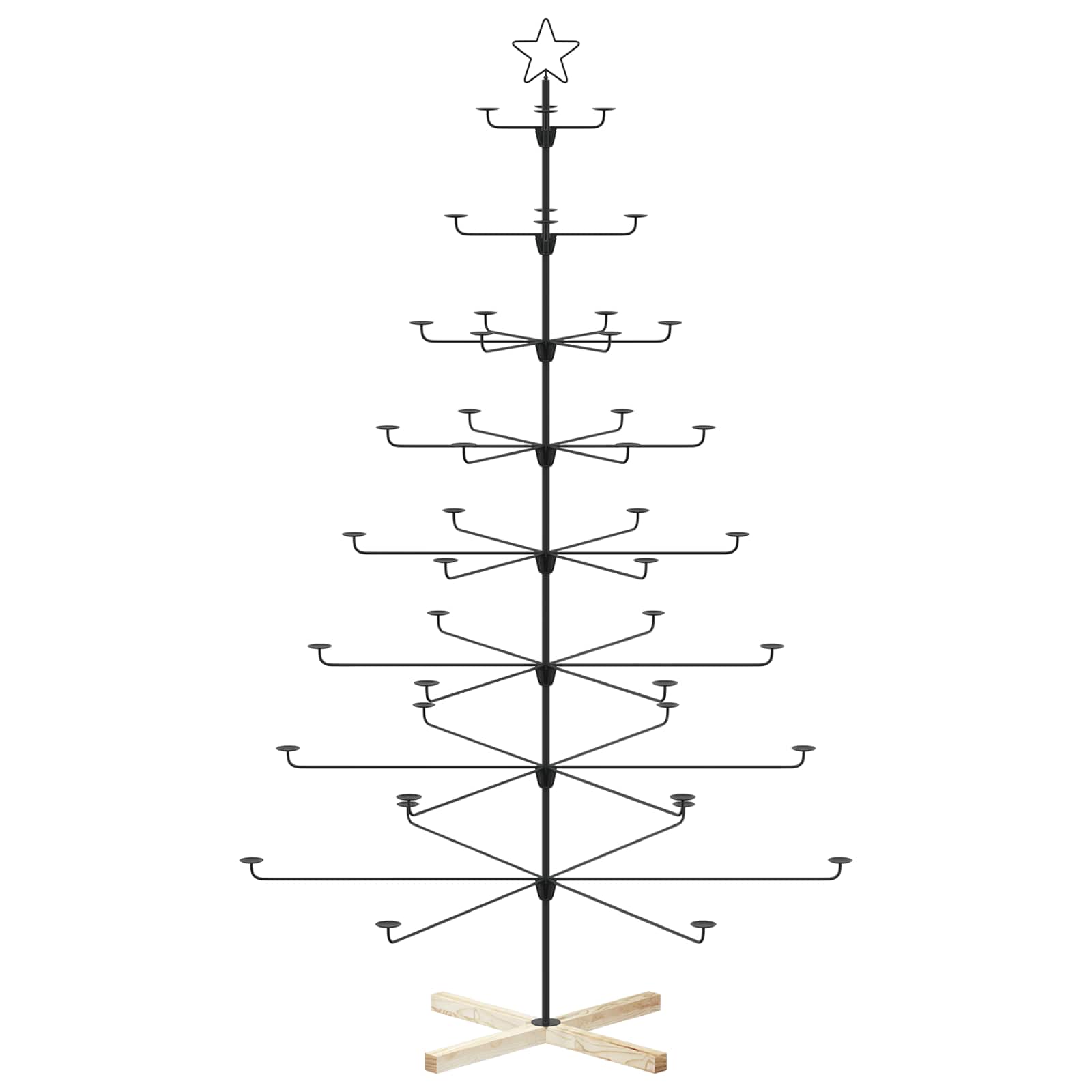 Metall-weihnachtsbaum Mit Halter Kuopio 210 Cm Stahl Schwarz Vidaxl
