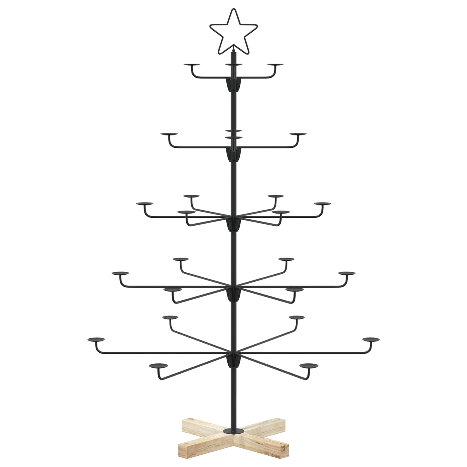 Metall-weihnachtsbaum Mit Halter Kuopio 125 Cm Stahl Schwarz Vidaxl