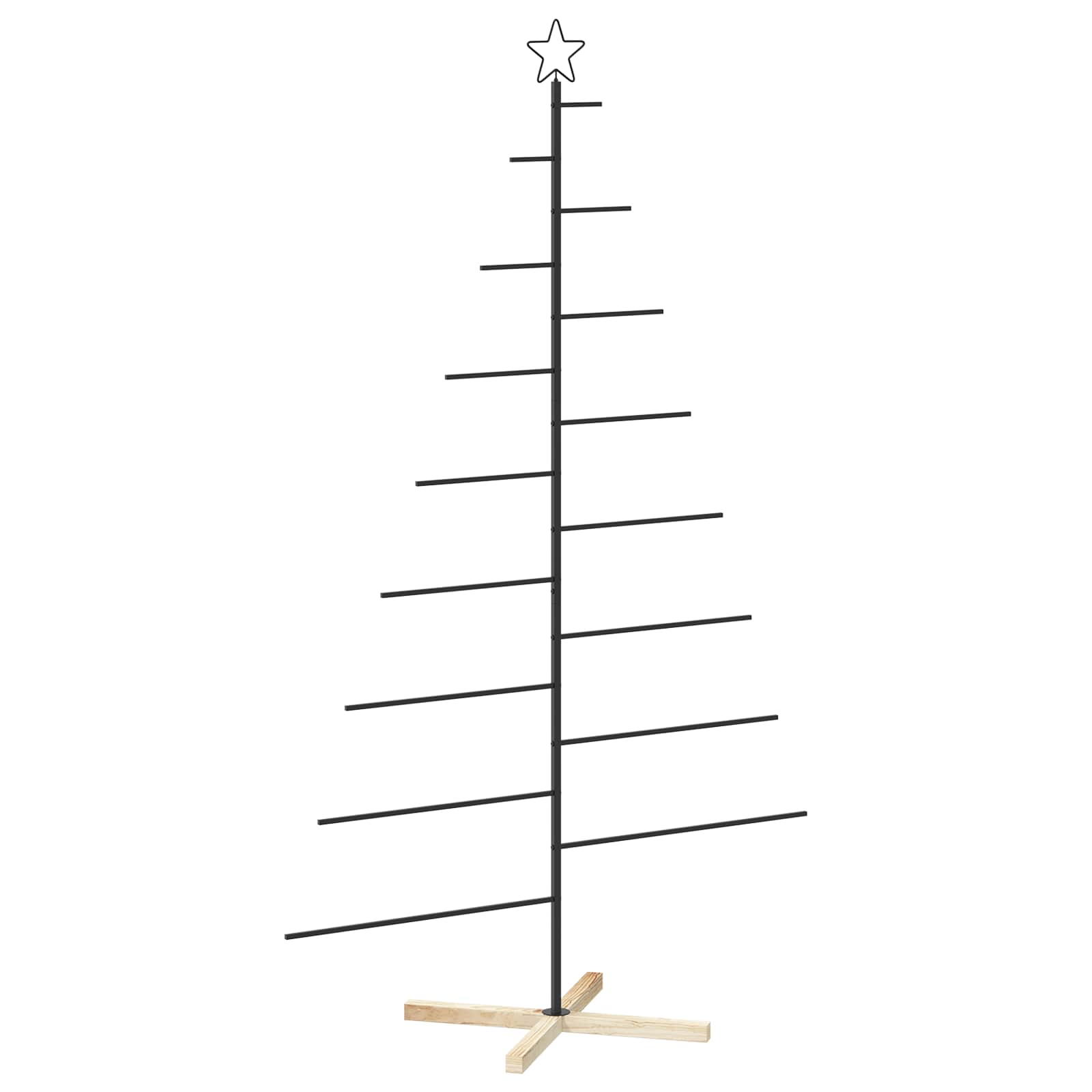 Metall-weihnachtsbaum Mit Ständer Kuopio 210 Cm Stahl Schwarz Vidaxl