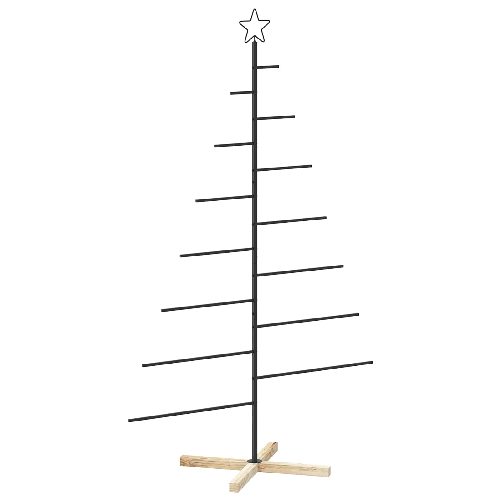 Metall-weihnachtsbaum Mit Ständer Kuopio 180 Cm Stahl Schwarz Vidaxl