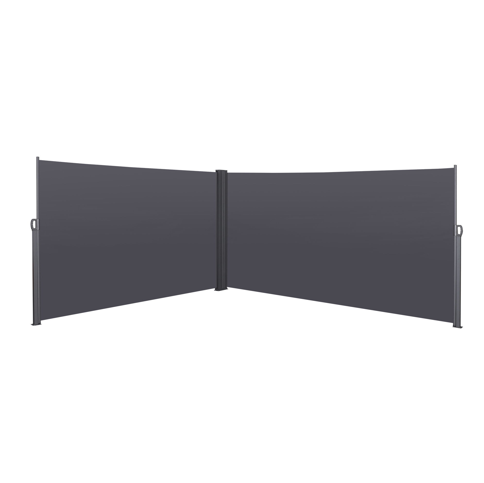 Ausziehbare Seitenmarkise Für Balkon, Garten Und Terrasse 200 X 600 Cm Dunkelgrau Homvra
