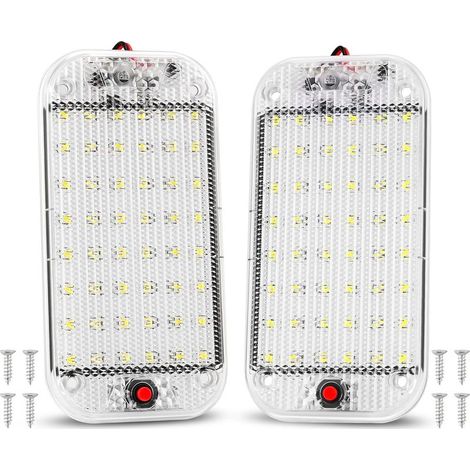 10w Led-innenraumleuchte Mit 48 Leds, Universelle Helle Innenbeleuchtung Mit Ein-/ausschalter Für Auto, Lieferwagen, Lkw, Wohnmobil, Boot, Wohnwagen, Campervan, Kuppelleuchte Und Innenraumlampe 12–85v