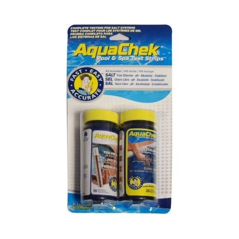 Kit Testeur Bandelettes - 10 Pour Chlore Libre Et 25 Pour Sel - Mesure Ph Alcalinité Stabilisant - Pour Piscine Et Spa Électrolyse - 35 Bandelettes