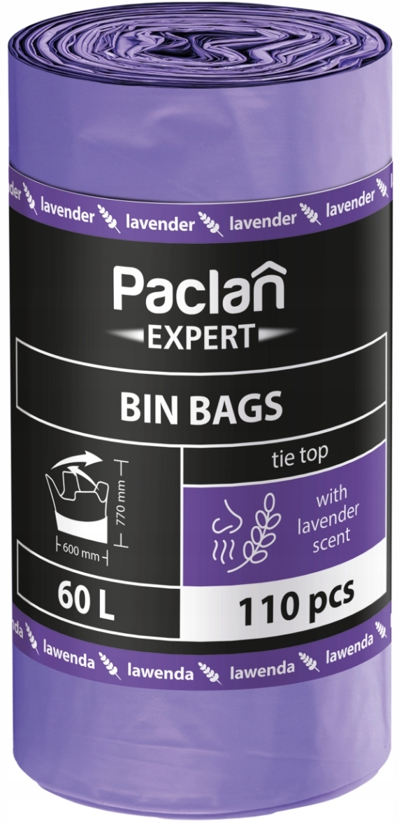 991419 Paclan Multitop-taschen 60 L 110 Stück Lavendel