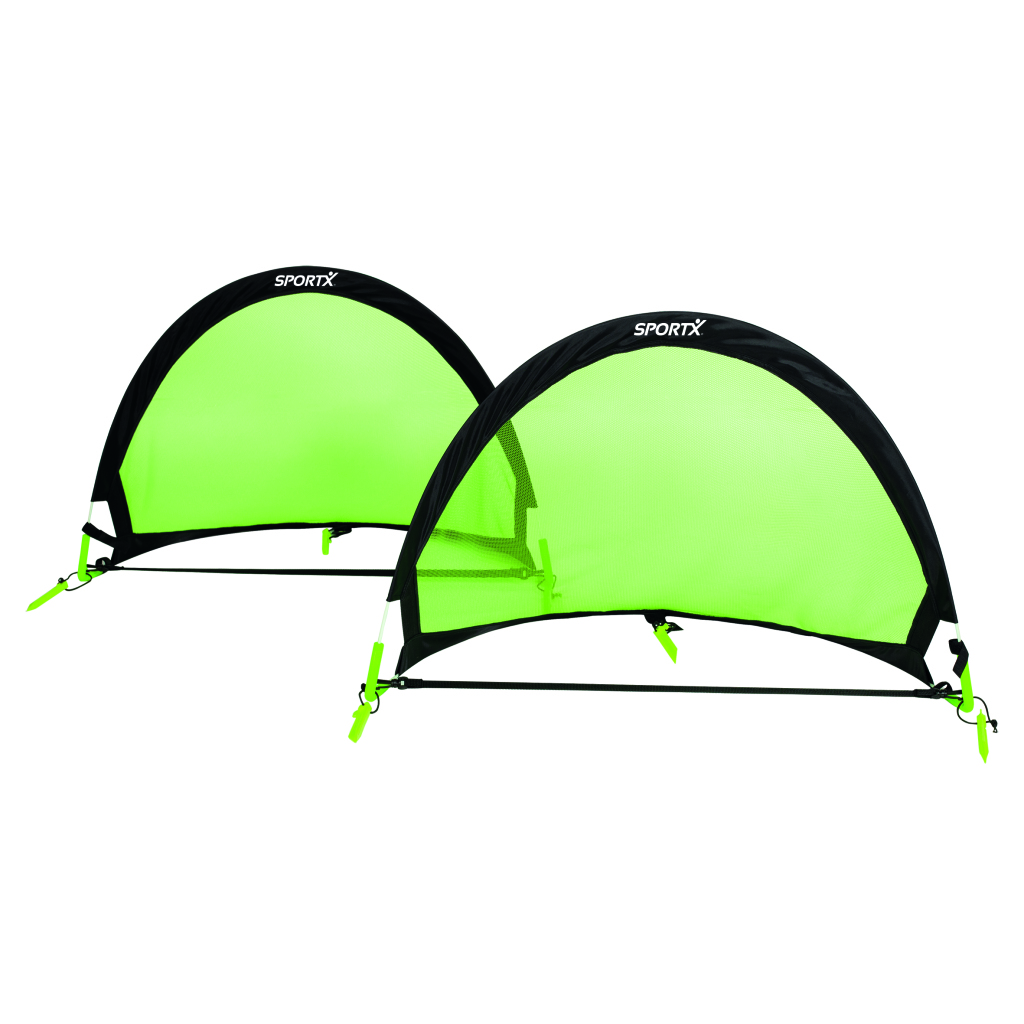 Sportx Opvouwbare Voetbaldoelen 90x60x60 Cm 2 Stuks Zwart/groen