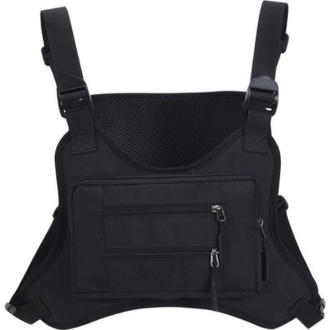 Linghhang – Schwarze, Abriebfeste Werkzeugtasche – Modulares Hauptfach – Vordertasche Mit Reißverschluss – Verstellbare Schultergurte