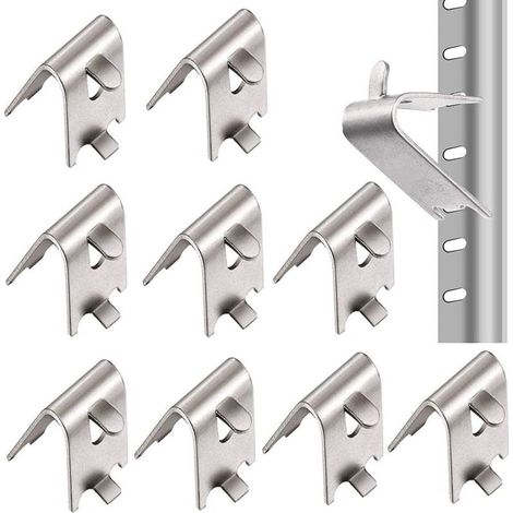 10 Stück Quadratische Kühlschrankregalclips Aus Edelstahl, 1,5 Mm Dicke, Robuste Clips Aus Edelstahl 304 Für Kühlschrank- Und Gefrierfachablagen (silber)