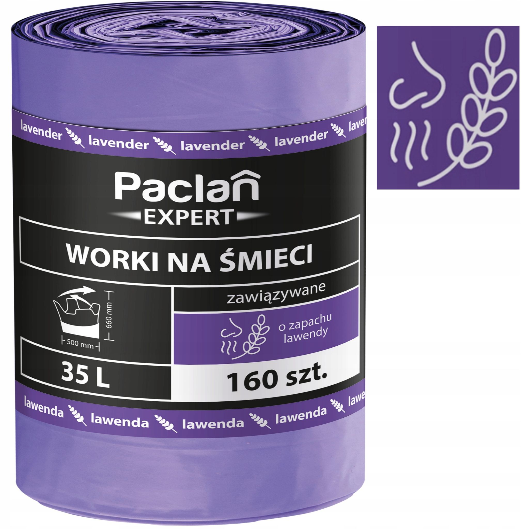 991402 Paclan Multitop-taschen 35l 160 Stück Lavendel