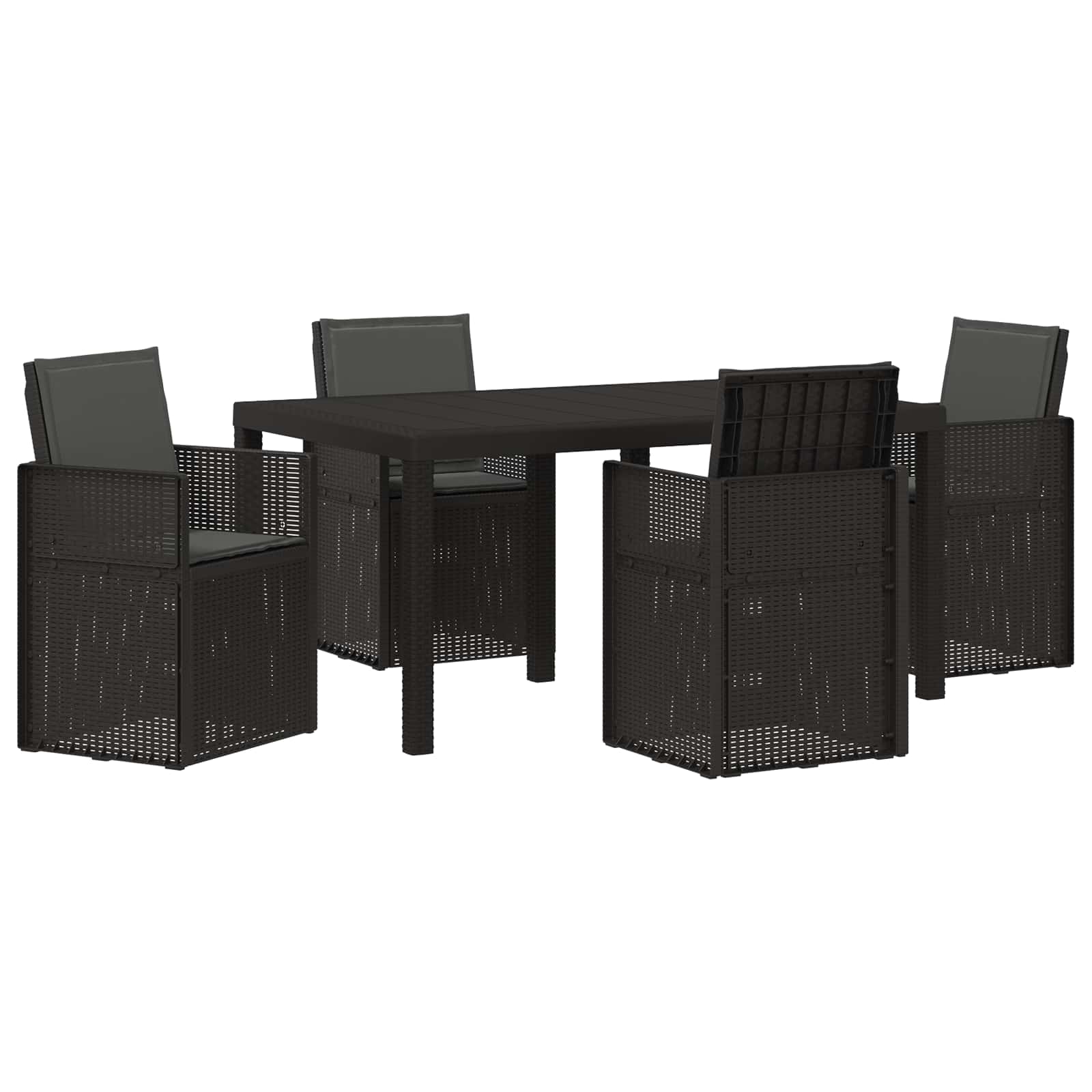 Maison Exclusive - Garten Essgruppe 5 Stk. 4-sitzer Anthrazit Pp