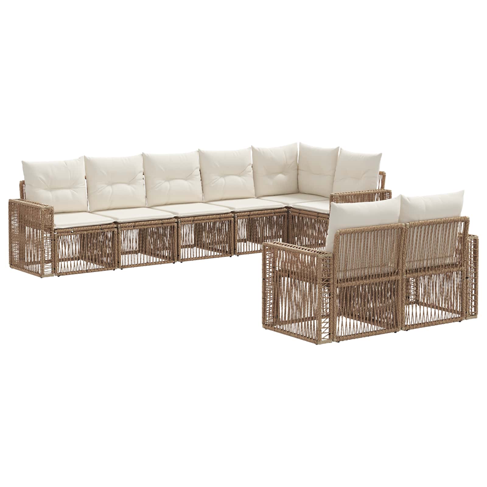 Maison Exclusive - Gartensofa-set 8 Stk. 8-sitzer Beige Und Creme