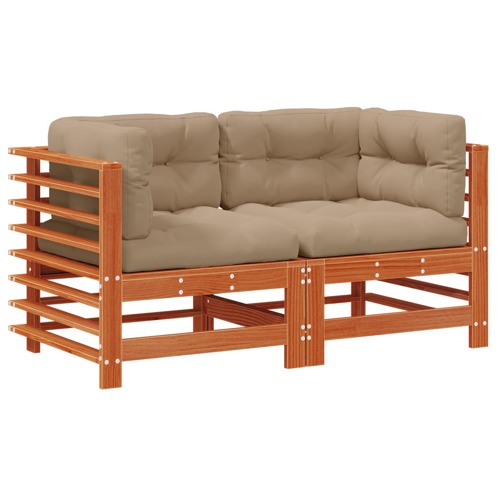 Maison Exclusive - Gartenecksofa 2-sitzer Massives Kiefernholz Wa