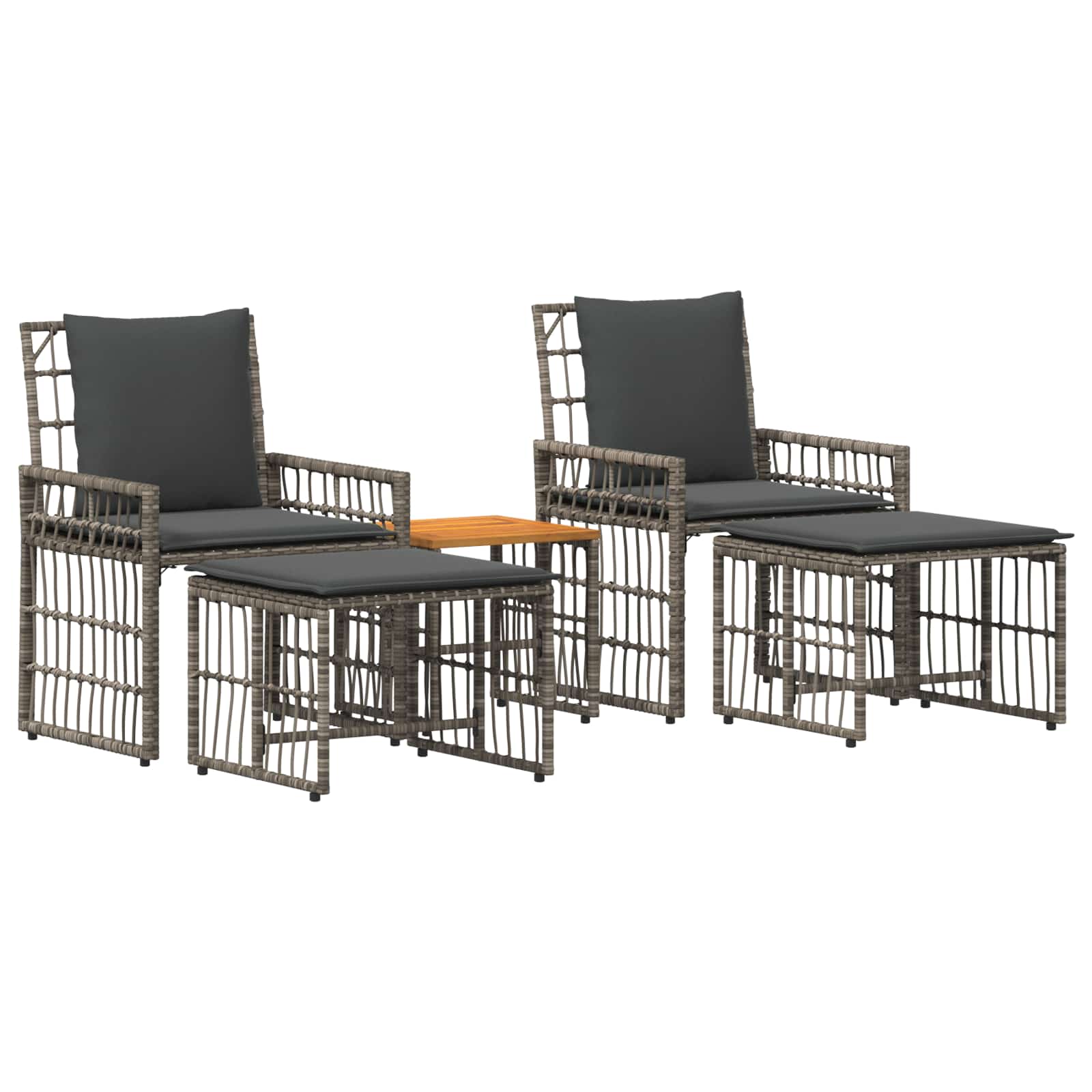 Maison Exclusive - Gartenmöbel Set 5 Stk. 2-sitzer Grau Und Dunke