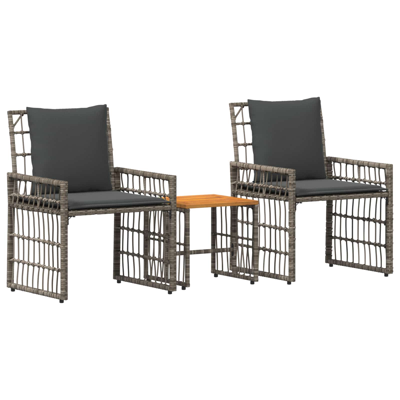 Maison Exclusive - Gartenmöbel Set 3 Stk. 2-sitzer Grau Und Dunke
