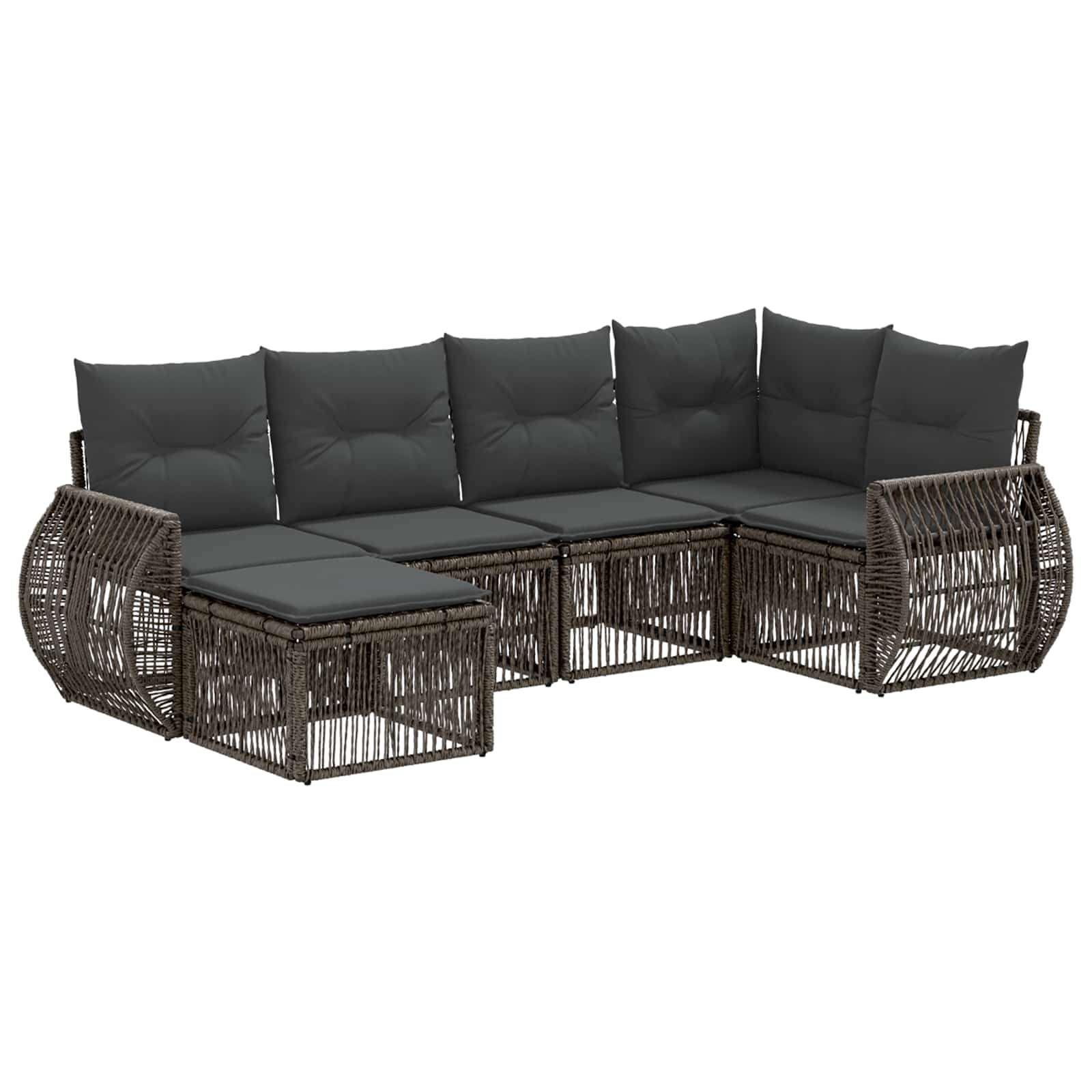 Maison Exclusive - Gartensofa-set 6 Stk. 8-sitzer Grau Und Dunkel