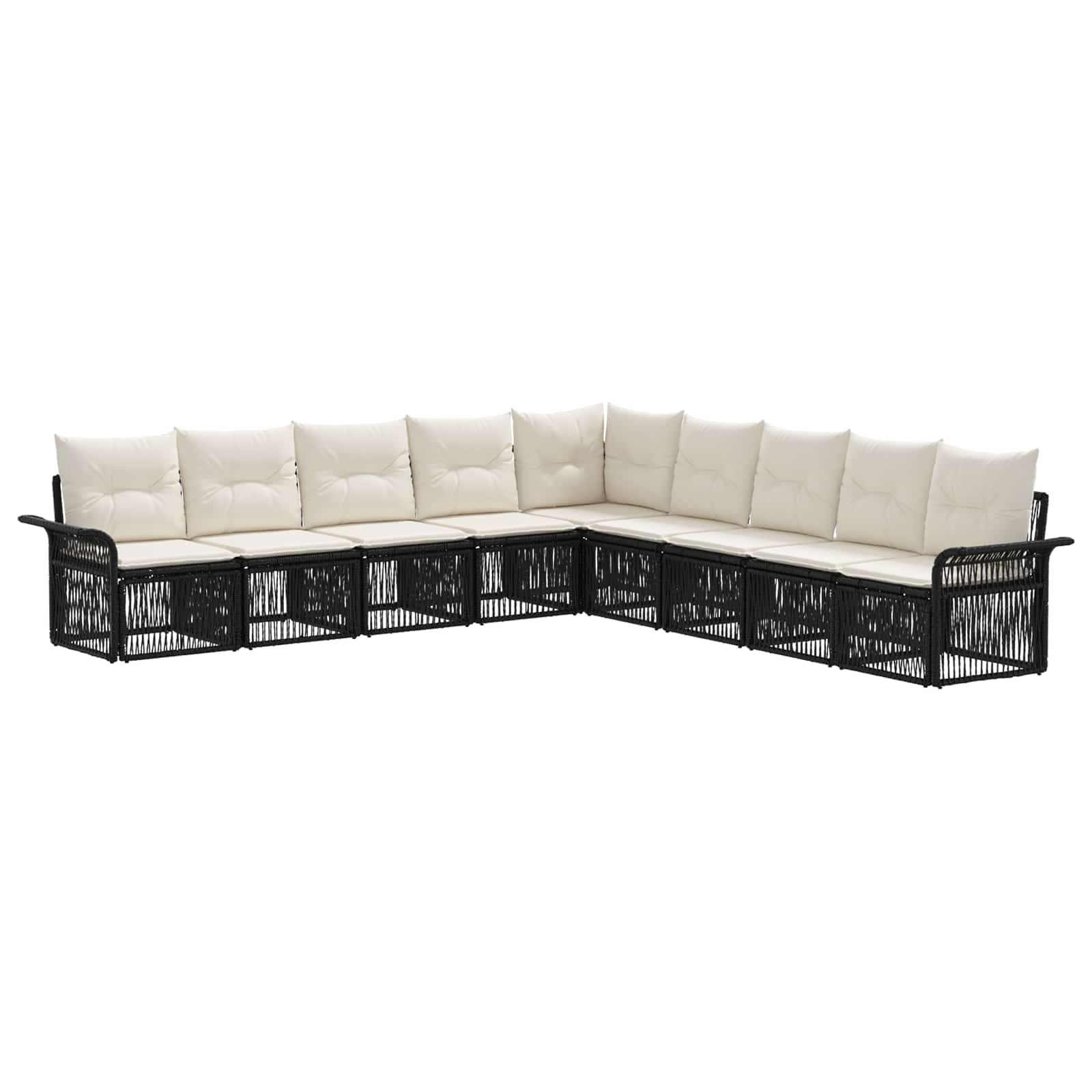 Maison Exclusive - Gartensofa-set 9 Stk. 11-sitzer Schwarz Poly-r