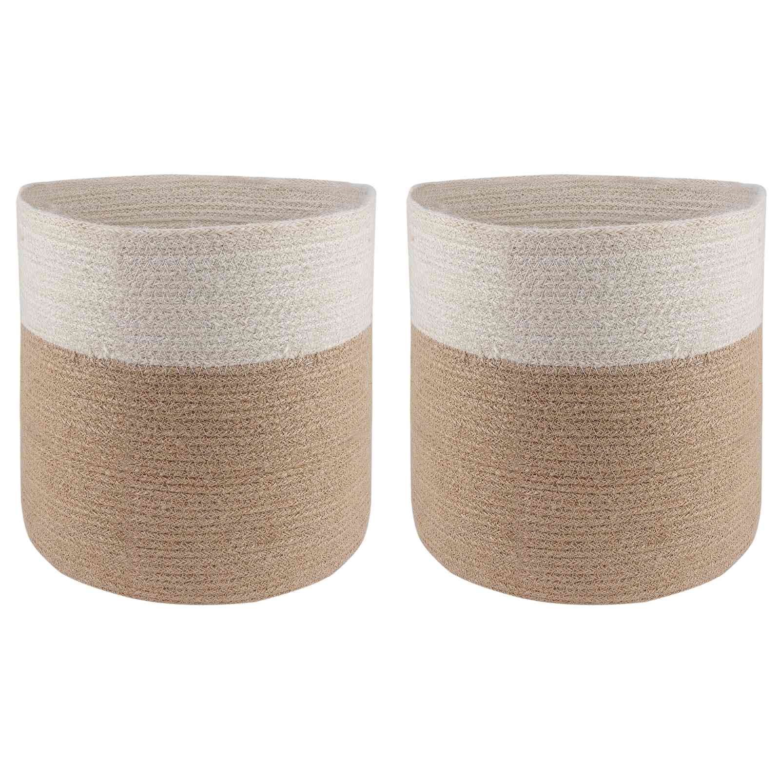 Maison Exclusive - Pflanztopfsatz 2 Stk. Natur Und Weiß Ø 28 X 28