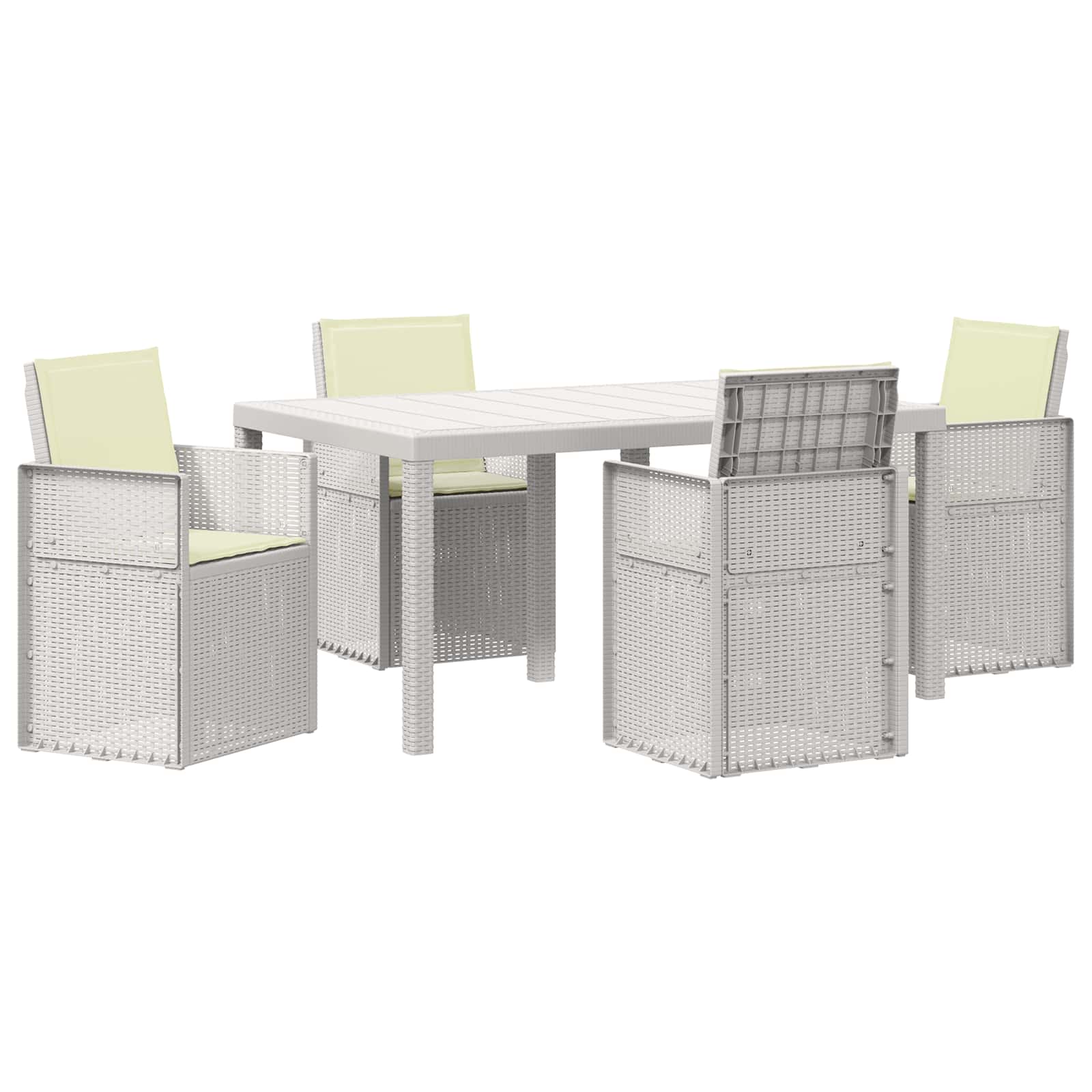 Maison Exclusive - Garten Essgruppe 5 Stk. 4-sitzer Weiß Und Crem