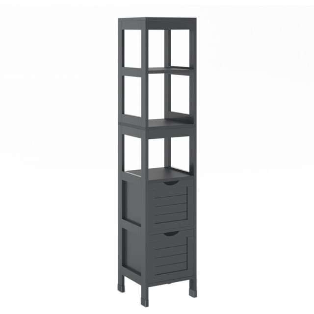 Badschrank Vilda, Grau, 30 X 144 Cm Mit 2 Schubladen, Vicco