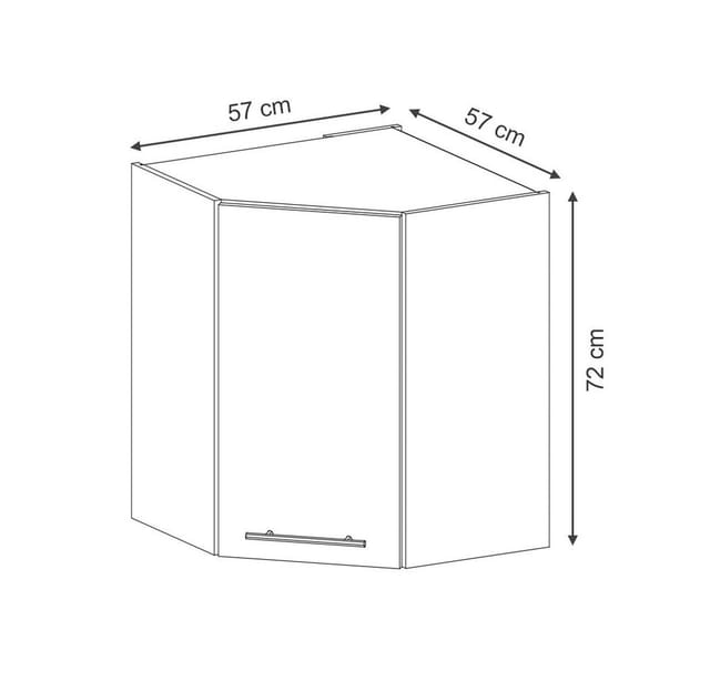 Eckhängeschrank Fame-line, Anthrazit Hochglanz, 57 Cm, Vicco