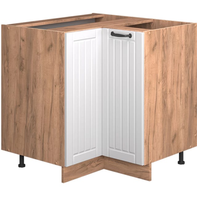 Eckunterschrank Fame-line, Weiß Landhaus, 80.5 Cm Ohne Arbeitsplatte, Vicco